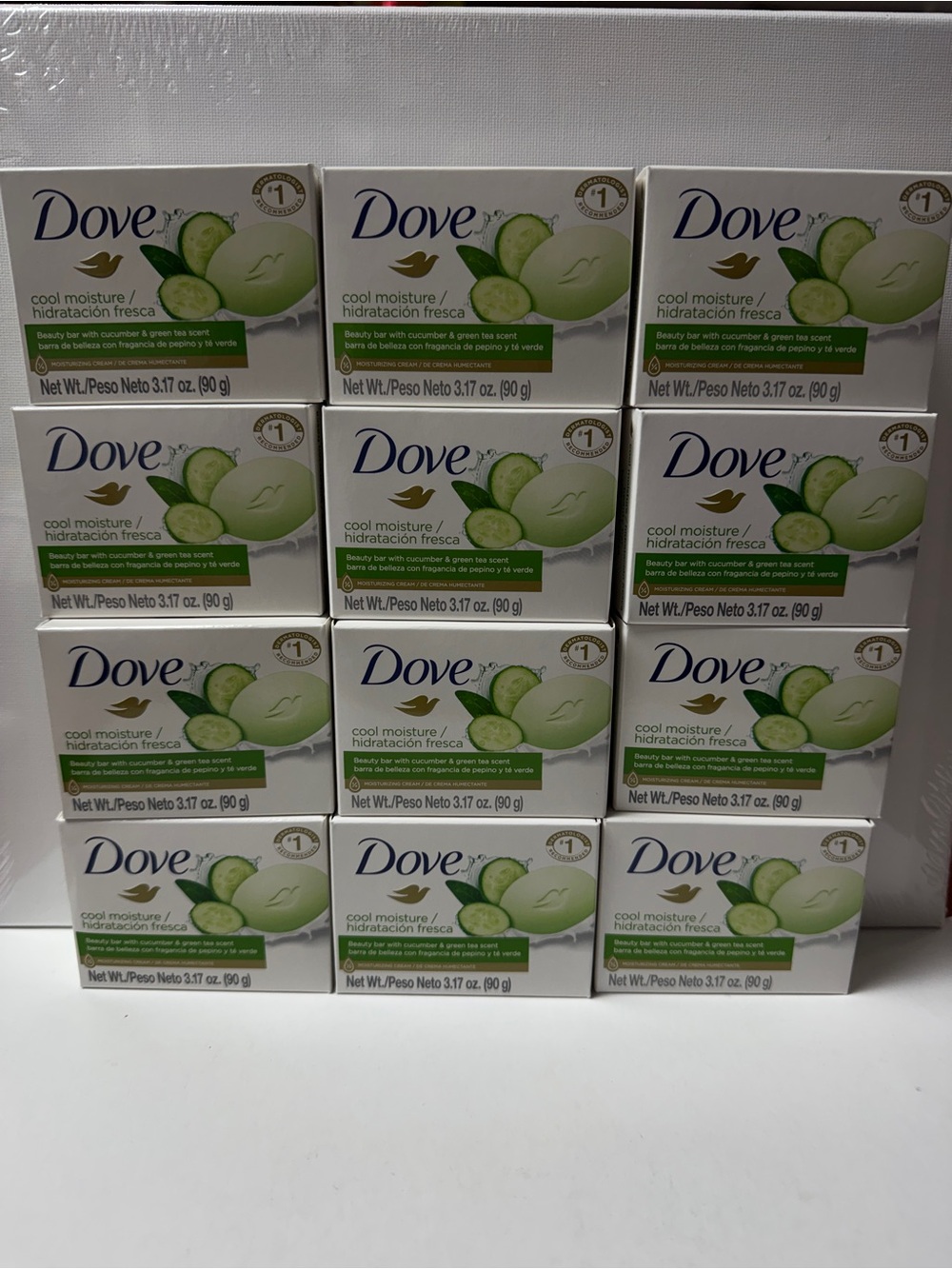 Dove Cool Moisture Cucumber & Green Tea Bar Soap 90g ~12 bar